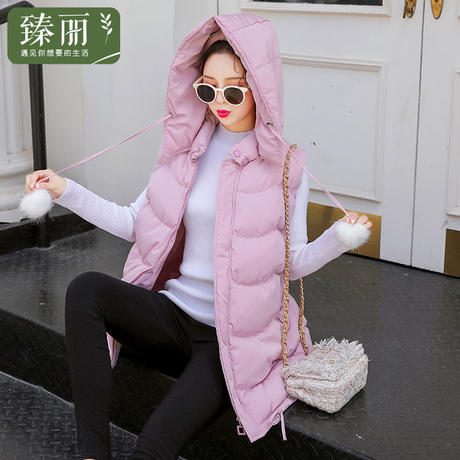 臻丽 2018新款遮肚子胖妹妹冬装棉马甲棉衣大码女装藏肉外套显瘦商品大图