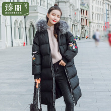 臻丽 2018新款大码冬装胖妹妹加厚棉衣女宽松遮肚子中长款面包服图片