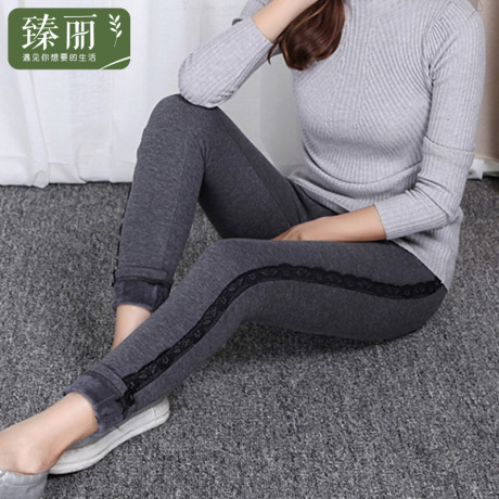 臻丽 洋气2018大码女装小脚裤冬装新款胖妹妹加大加绒打底裤显瘦商品大图