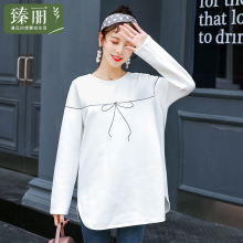 臻丽 2018新款冬装胖妹妹加绒t恤大码女装胖mm打底衫中长款宽松图片