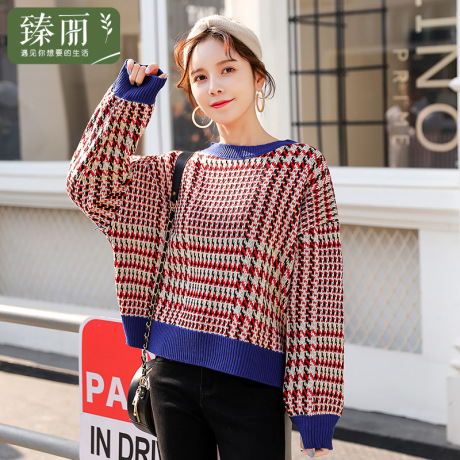 臻丽 洋气冬装大码女装胖mm遮肚子加大胖妹妹毛衣针织衫套头衫商品大图