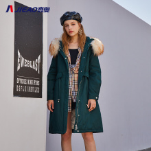 JEO&MORE羽绒服长款女2018新款时尚大毛领后背个性图案7961608图片