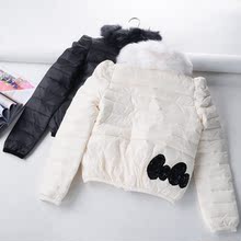 2017秋冬季新款 羽绒外套女休闲百搭 羽绒服连帽毛领短款