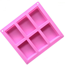 手工皂diy模具 单个出皂100G 6格长方形 硅胶模具M23