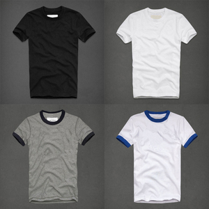 小贝克汉姆同款大牌春夏装af男士纯棉t恤运动打底衫修身圆领短袖