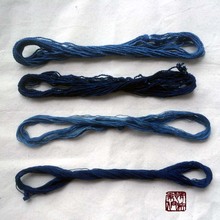 草木染色纯棉线靛蓝色衣服针缝线DIY手工刺子绣粗线每股2元
