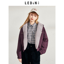 乐町个性牛仔棉服2018秋冬新款外套女夹克棉服短款ins超火的棉衣图片