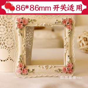 颐然欧式现代简约创意开关套灯插座装饰贴墙贴树脂开关贴保护套