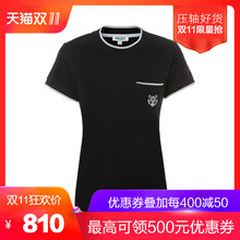 KENZO黑色拼色&刺绣虎头装饰纯棉女士短袖T恤图片