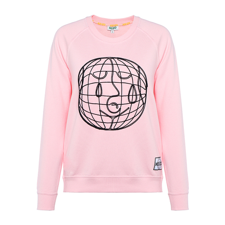 KENZO/高田贤三 纯棉绣花地球图案设计女士套头卫衣商品大图