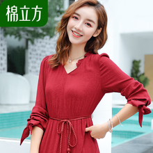 流苏腰带冷淡风连衣裙女秋装2018新款棉立方超仙小修身裙子原宿风图片