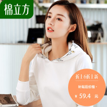 文艺小清新chic早秋上衣女2018新款棉立方白色长袖韩版慵懒风卫衣图片