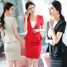 工作服女装西装套装职业装前台收银ol时尚韩版夏季美容院老师制服图片