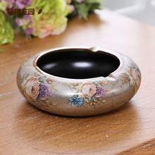 欧式家用创意烟灰缸摆件 美式家居复古客厅茶几陶瓷烟缸装饰品