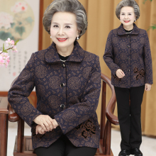 70岁80老年人春秋衣服 外套妈妈上衣加厚老人夹衣女60 春装 奶奶装