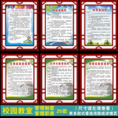 教室宣传栏海报 校园文化标语 化学物理阅读室管理规则制度守则