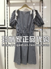 399 连衣裙8E0222066 2018艾格夏装 格子吊带款 新款 现货即发