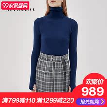 MOCO2018秋季新品高领针织打底羊毛衫MA183SWT303 摩安珂图片
