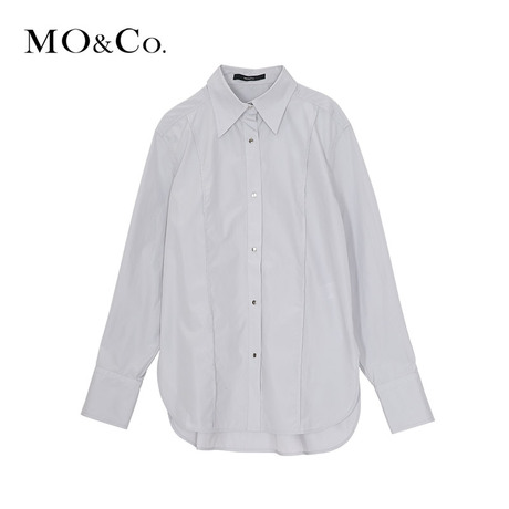 MOCO2018冬季新品纯色翻领中性帅气衬衫MA184SHT101 摩安珂商品大图