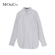 MOCO2018冬季新品纯色翻领中性帅气衬衫MA184SHT101 摩安珂图片