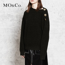 MOCO套头长袖毛衣女毛针织衫纯色MA173SWT322  摩安珂图片