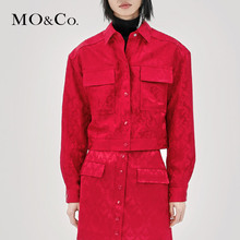 MOCO2018秋季新品复古花纹口袋短款工装夹克 MA183JKT114摩安珂图片