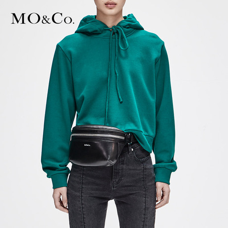 MOCO2018秋季新品字母印花连帽纯棉卫衣MT183SWS202 摩安珂商品大图