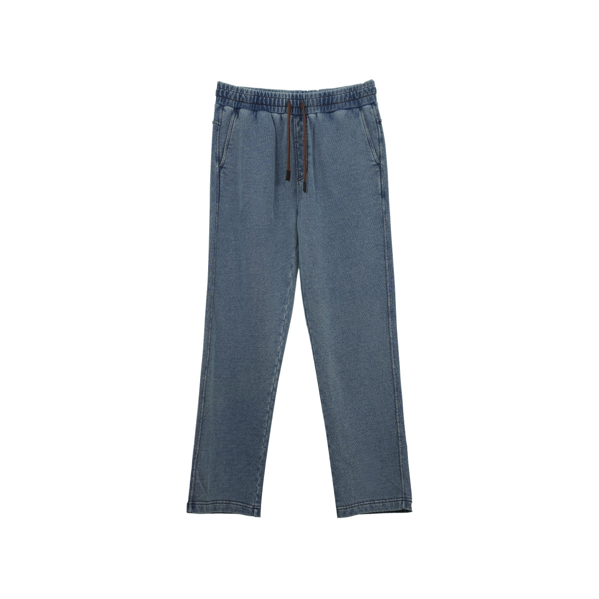 NNID基础小众抽绳水洗毛圈针织弹性休闲牛仔裤高街百搭直筒长裤