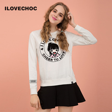 ILOVECHOC我爱巧克力春秋新款潮女装韩版学生套头圆领卫衣ins上衣图片
