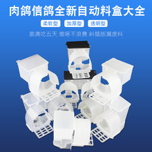 志昂养鸟鸽子用品用具肉鸽笼用白色纯料单双头自动食盒自动料盒