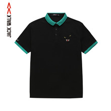 jackwalk刺绣Polo衫 翻领短袖 拉夏贝尔男装 2019春季新品 时尚 T恤男