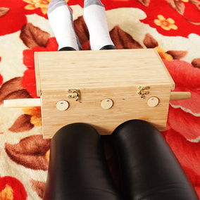 竹制双膝艾灸盒关节膝盖足三里家用温灸箱腿部