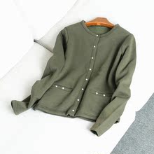 日系小香风百搭卫衣圆领长袖 抓绒短外套上衣T13 早春新品 12710