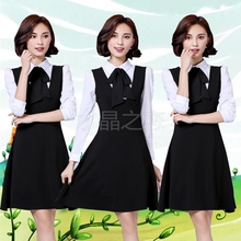 春秋季幼师服2018新款 幼儿园教师园服春季老师工作服连衣裙套装