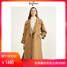 伊芙丽2018冬装新款时尚女装呢大衣毛呢外套118B975671-1图片