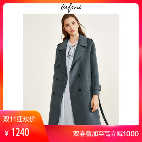 伊芙丽2018冬装新款时尚女装呢大衣毛呢外套118B975621-1商品大图