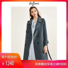 伊芙丽2018冬装新款时尚女装呢大衣毛呢外套118B975621-1图片