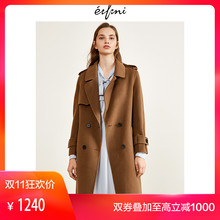 伊芙丽2018冬装新款时尚女装呢大衣毛呢外套118B975621图片