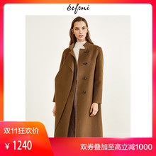 伊芙丽2018冬装新款时尚女装呢大衣毛呢外套118B975721图片