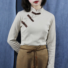 民国风春夏新短款文艺复古改良旗袍上衣中式修身盘扣汉服唐装女图片