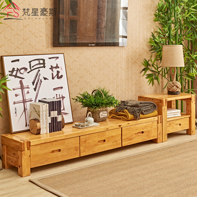 柏木家具 全实木电视柜矮柜组合 现代中式小户型客厅地柜视听柜