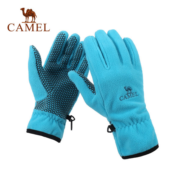 camel/骆驼户外保暖手套 秋冬防滑保暖抓绒手套
