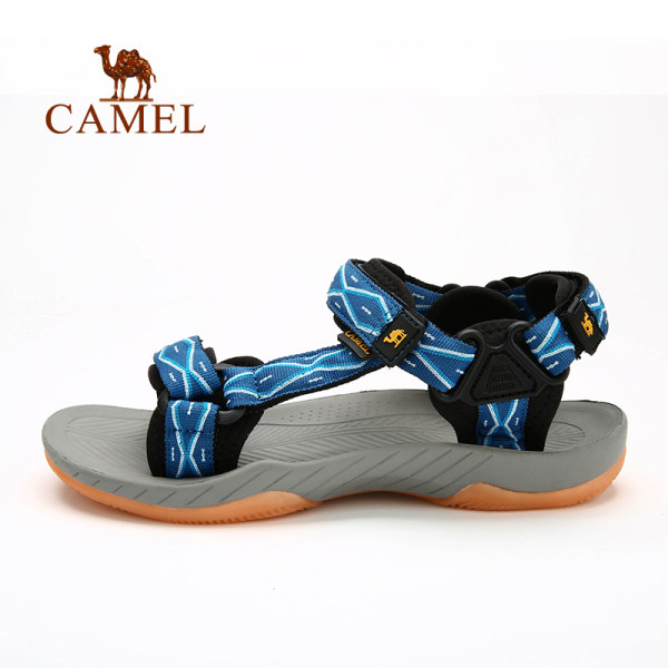 CAMEL骆驼户外沙滩凉鞋  春夏季男女情侣耐磨夜光织带魔术贴凉鞋