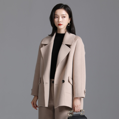 索菲丝尔2018冬季新款双面绒大衣女显瘦宽松外套韩版大码双面呢商品大图