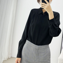 索菲丝尔2018秋季新款女装通勤OL桑蚕丝衬衫女显瘦纯色长袖上衣女图片
