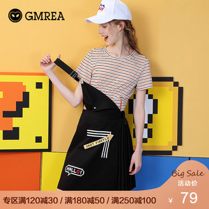 歌美瑞2019夏装新款宽松显瘦A字背带裙短裙女装ins超火的宽松裙子
