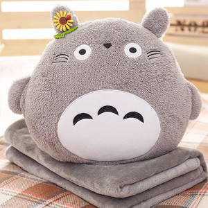 珊瑚绒抱枕被子两用