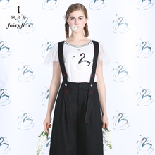 淑女屋2018夏装新款圆领天鹅刺绣短袖针织T恤女装上衣图片