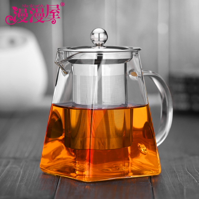 不锈钢加厚玻璃茶壶套装家用泡茶器耐高温茶具小水壶过滤花茶壶