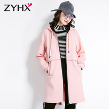 自由呼吸2018新款连帽卫衣女冬中长款连帽加厚加绒ins超火的外套图片